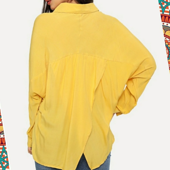 High Low Split Back Button Tie Up Tunic - Picture 2 of 7